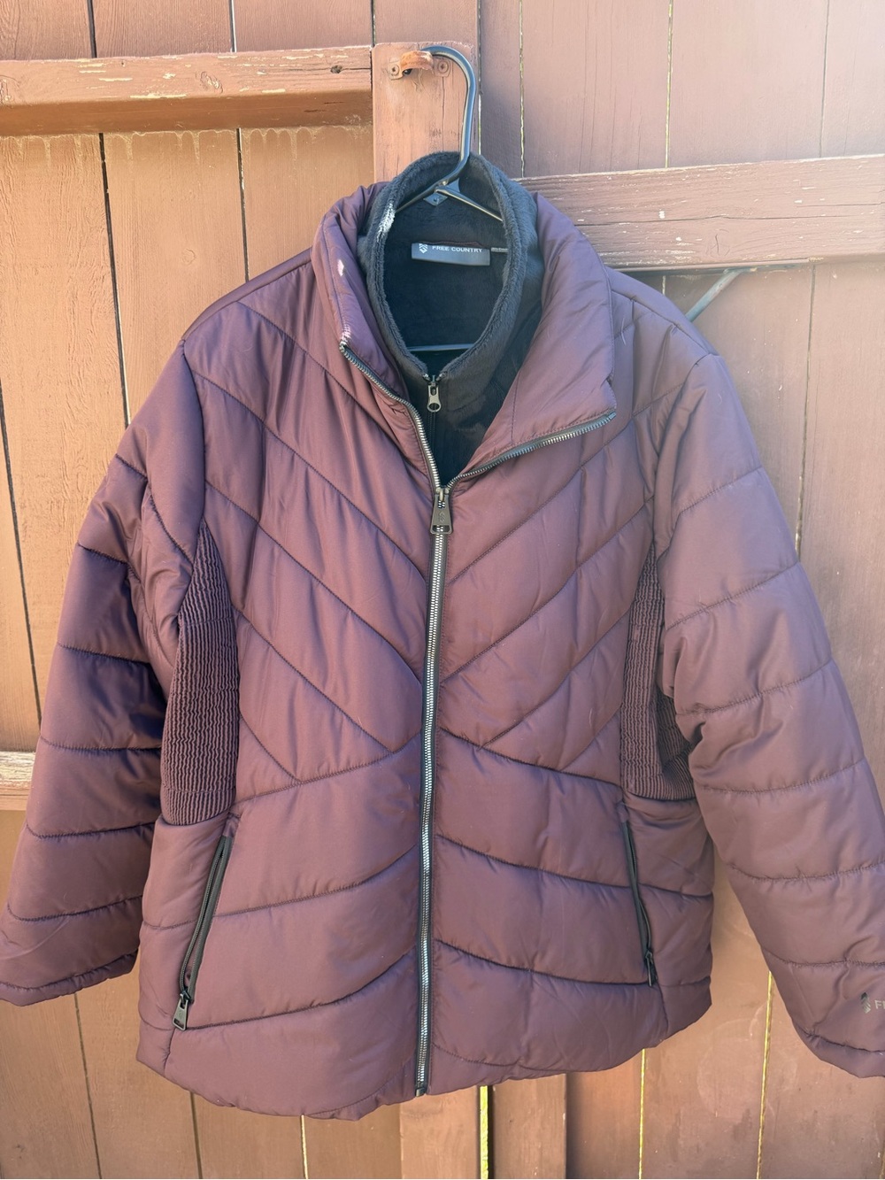 Free Country Women's Quilted Puffer Jacket - Plum size 2x